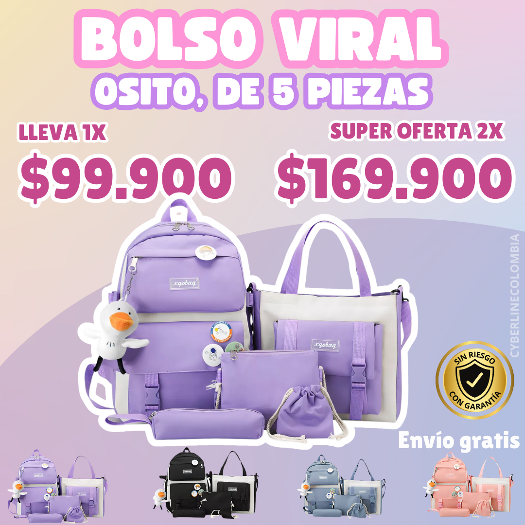 COMBO VIRAL BOLSOS 5 EN 1 , ¡Tu combo perfecto para organizarte con estilo! 🎀