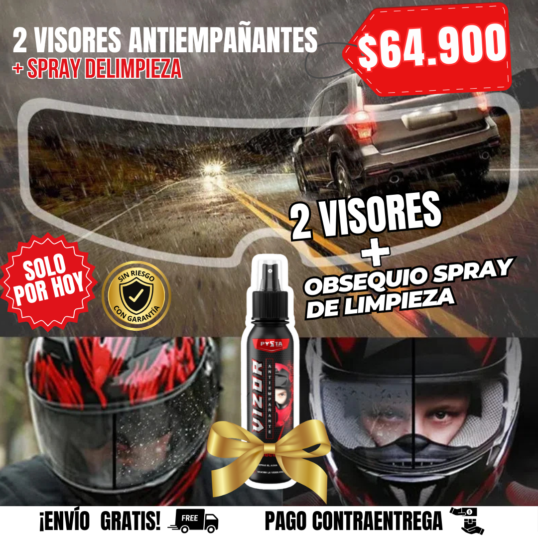 2X1 VISOR ANTIEMPAÑANTE + OBSEQUIO SPRAY DE LIMPIEZA🎁