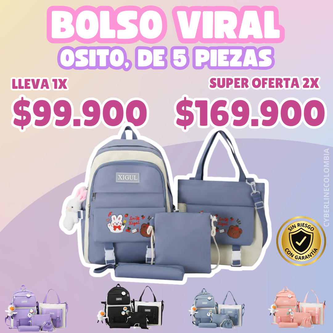 COMBO VIRAL BOLSOS 5 EN 1 , ¡Tu combo perfecto para organizarte con estilo! 🎀
