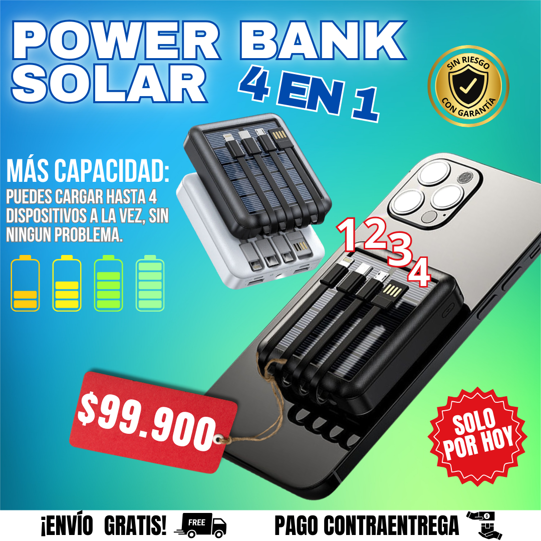 POWER BANK SOLAR 4 EN 1