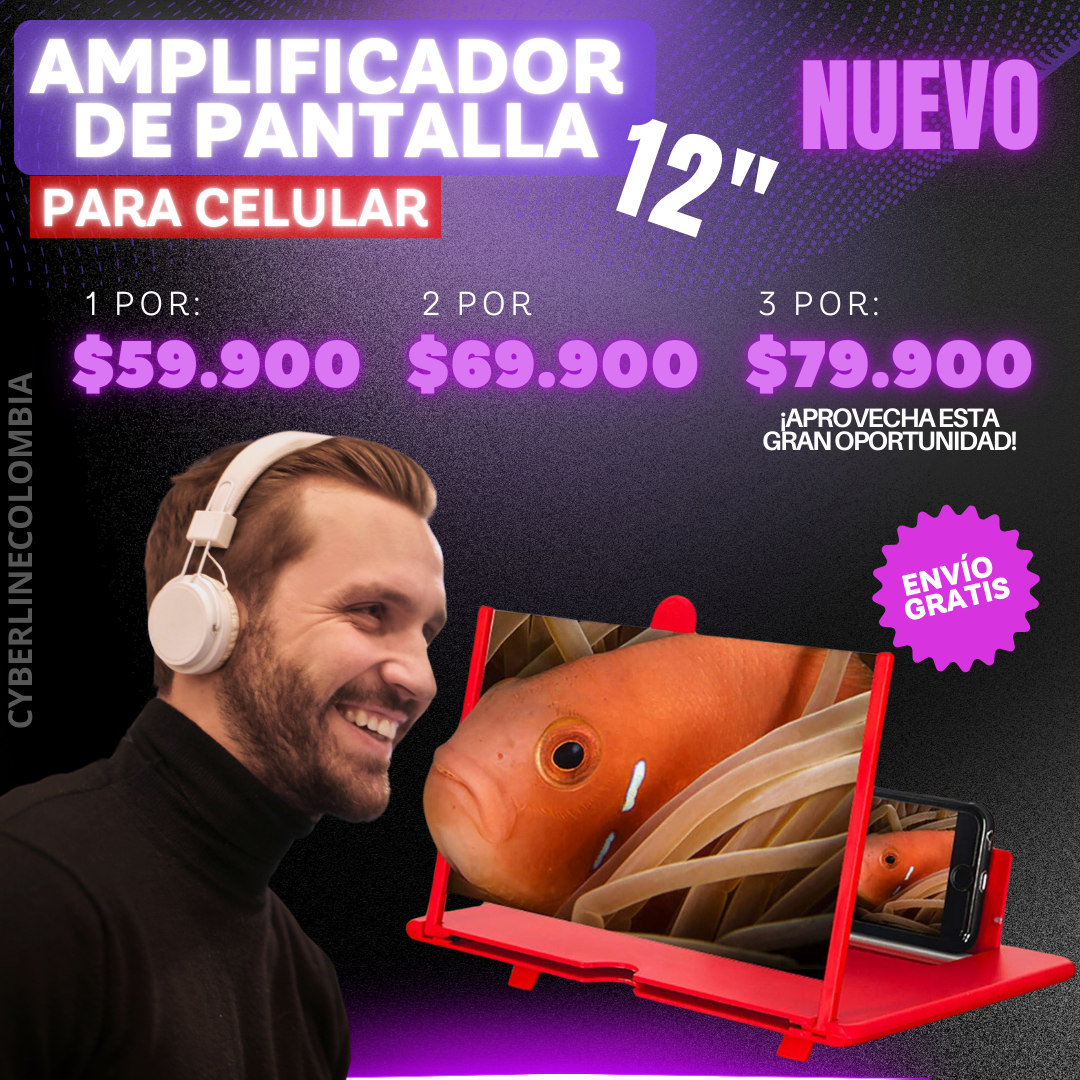 AMPLIFICADOR DE PANTALLA PARA CELULAR 12”
