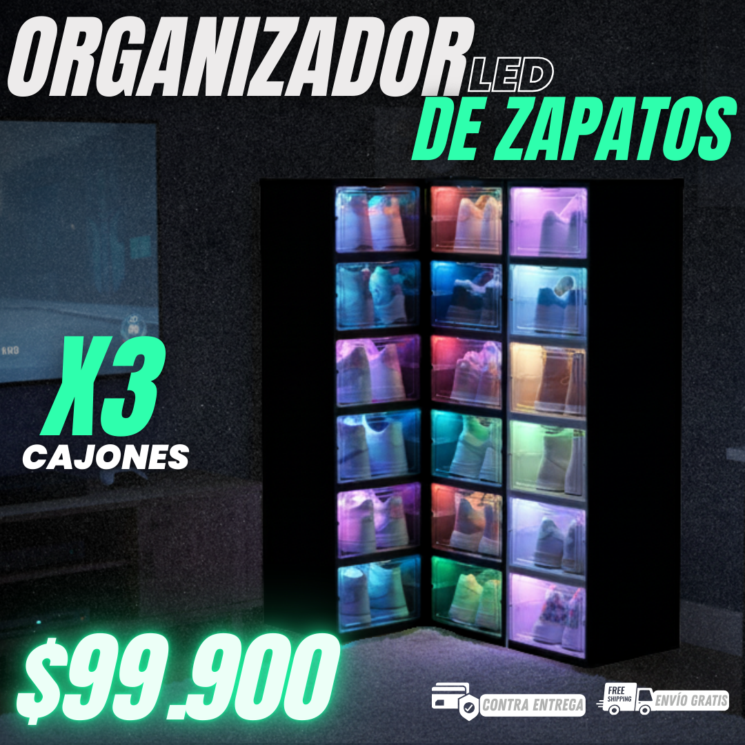 ORGANIZADOR PLEGABLE ZAPATOS TRANSPARENTE X 3 + OBSEQUIO LIMPIADOR🎁