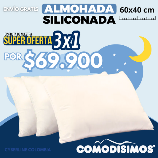 Combo 3x1 Almohadas De Fibra Siliconadas ✨