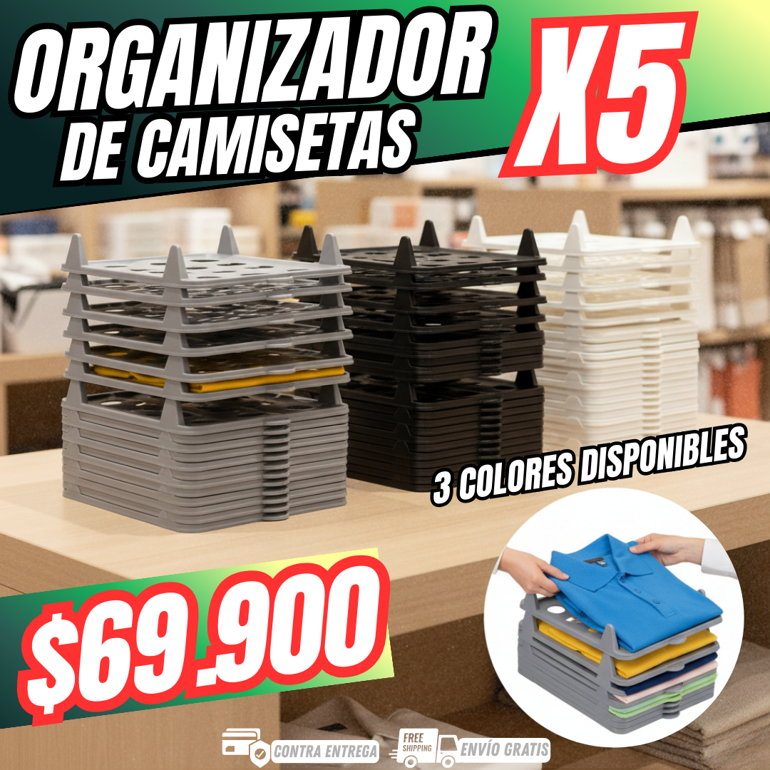 ORGANIZADOR PARA CAMISETAS X5 + ENVIO GRATIS🎁