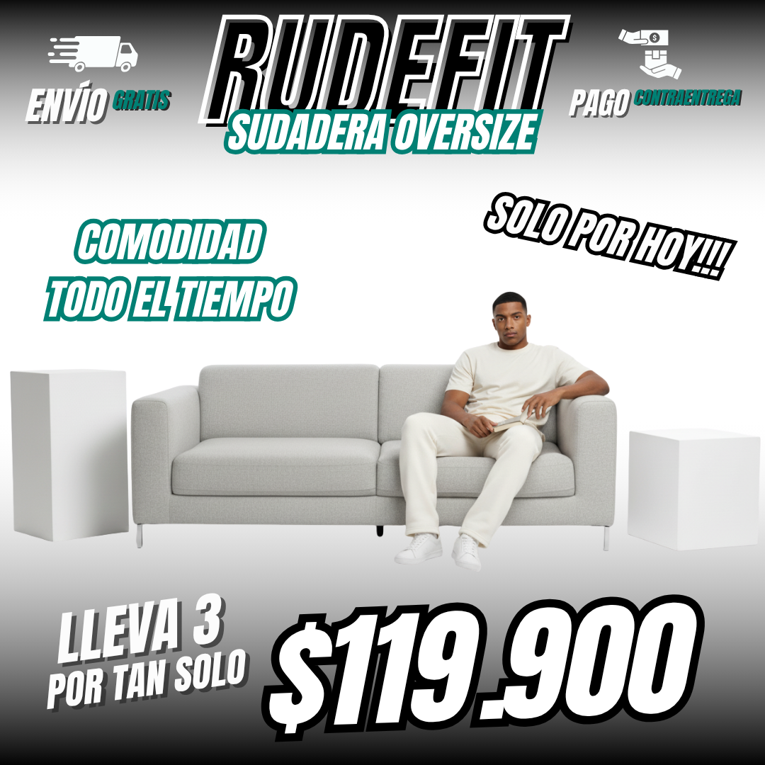 RudeFit™ Pack 3 - Sudadera de comodidad premium con corte moderno y estilo urbano perfecto.